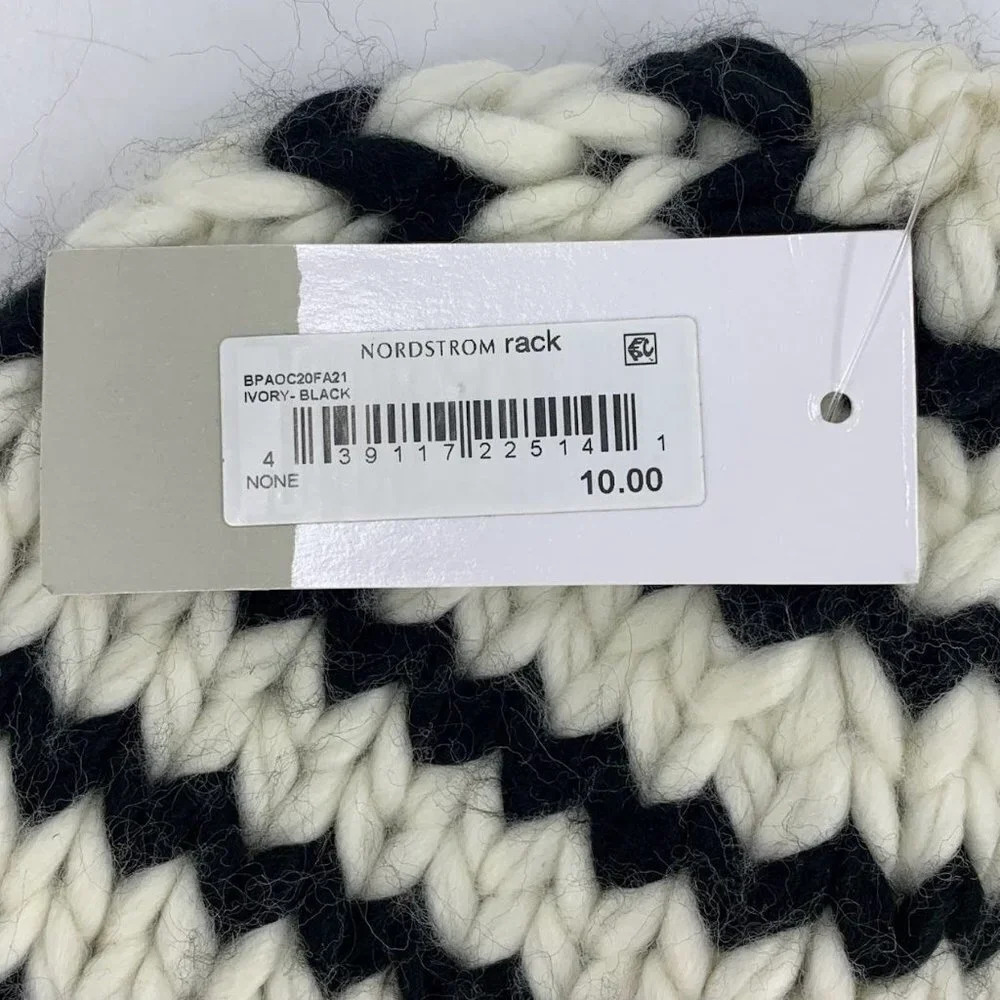 BP Nordstroms Women's Chunky Knit Striped Fitted Beanie One Size NWT - Picture 4 of 7